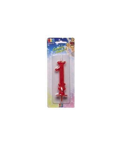 Numero 1 di Cera Rosso