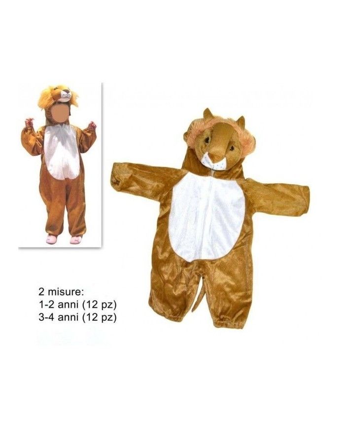 Costume vestito di carnevale Leone da 1 a 4 anni