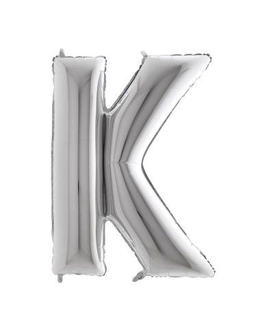 Palloncino mylar Argento 40 pollici 102 cm Lettera K