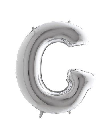 Palloncino mylar Argento 40 pollici 102 cm Lettera G