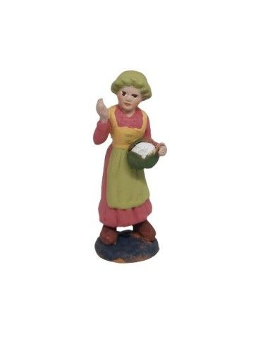 Statuina DOnna con cavolo 7 cm di terracotta per presepe