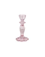 1 candelabro in vetro cm 8x15.3 Rosa