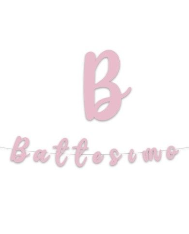 Festone Battesimo Rosa 300 cm