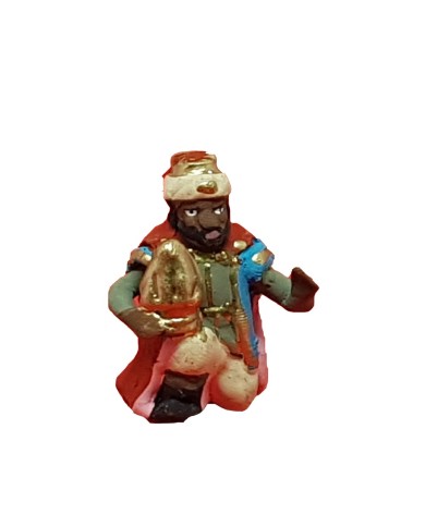 Statuina Re Magio moro 4cm di terracotta per presepe