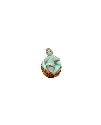 Statuina Gesù Bambino 7 cm di terracotta per presepe