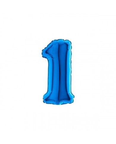 Palloncino mylar Blu 35 cm Numero 1