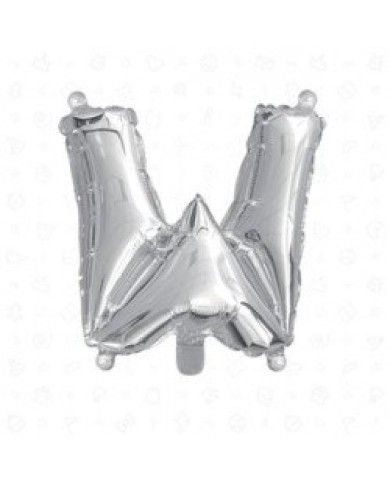 Palloncino mylar Argento 35 cm Lettera W