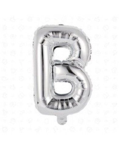 Palloncino mylar Argento 35 cm Lettera B
