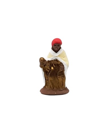 Statuina Re Magio moro 3,5 cm di terracotta per presepe