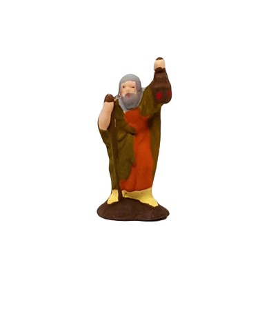 Statuina Uomo con lanterna 3,5 cm di terracotta per presepe