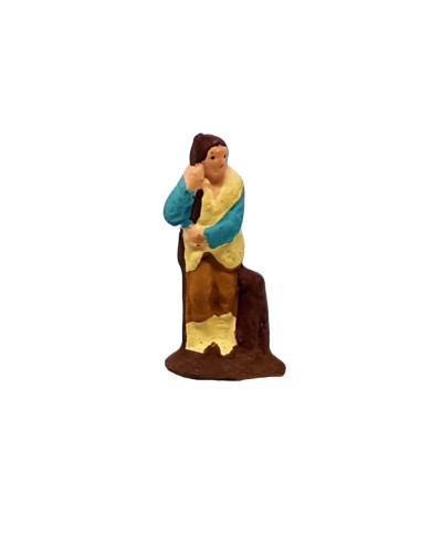 Statuina Uomo con cane 3,5 cm di terracotta per presepe