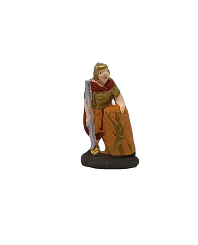 Statuina Soldato con scudo 3,5 cm di terracotta per presepe