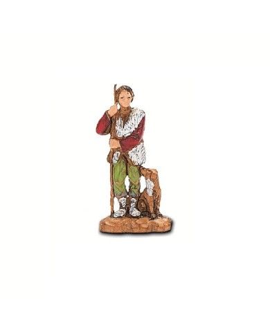 Statuina Pastore con cane 3,5cm Landi Moranduzzo per presepe