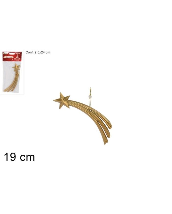 Stella Cometa Per Albero Di Natale.Appendino Stella Cometa 19cm Oro Per Albero Di Natale