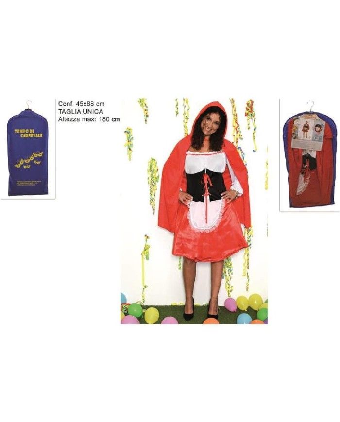 Travestimento costume di carnevale vestito Cappuccetto rosso adulto