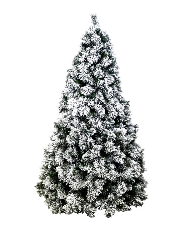 Albero Di Natale 210.Albero Di Natale Carey Bianco Innevato Montaggio A Gancio H 210 Cm