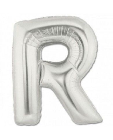Palloncino mylar Argento 40 pollici 102 cm Lettera R