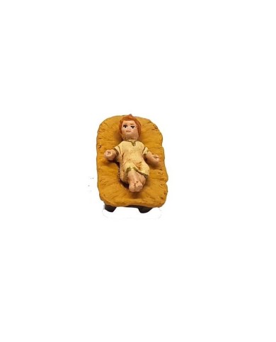 Statuina Gesù bambino 7 cm di terracotta per presepe