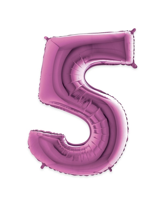 Palloncino mylar Fuxia 40 pollici 102 cm Numero 5 Palloncino mylar Fuxia 40 pollici 102 cm Numero 5