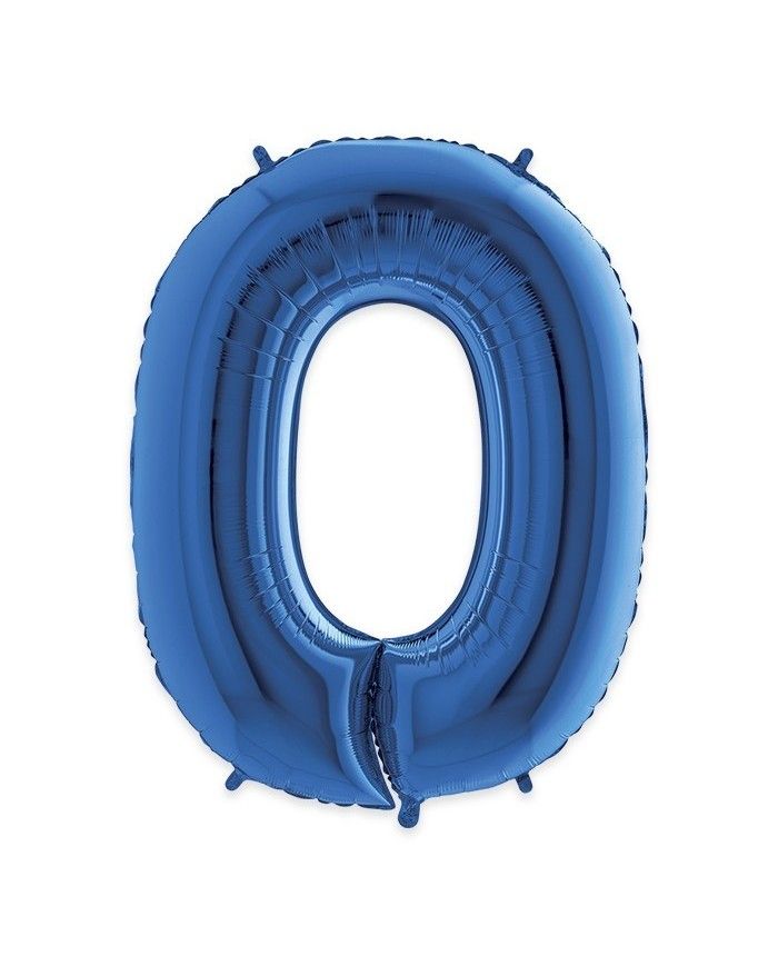 Palloncino mylar Blu 40" 102 cm Numero 0