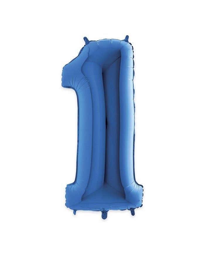 Palloncino mylar Blu 40" 102 cm Numero 1