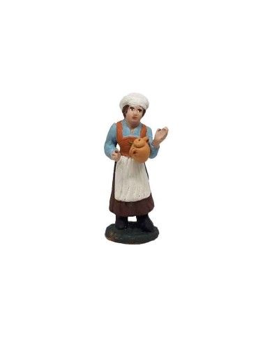 Statuina Donna con brocca 7 cm di terracotta per presepe