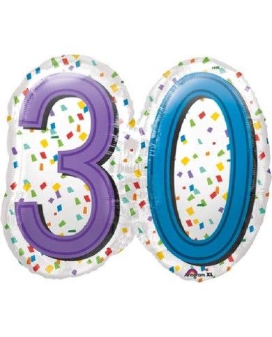 
        Palloncino mylar 30 anni Compleanno Multicolor 63x55
      