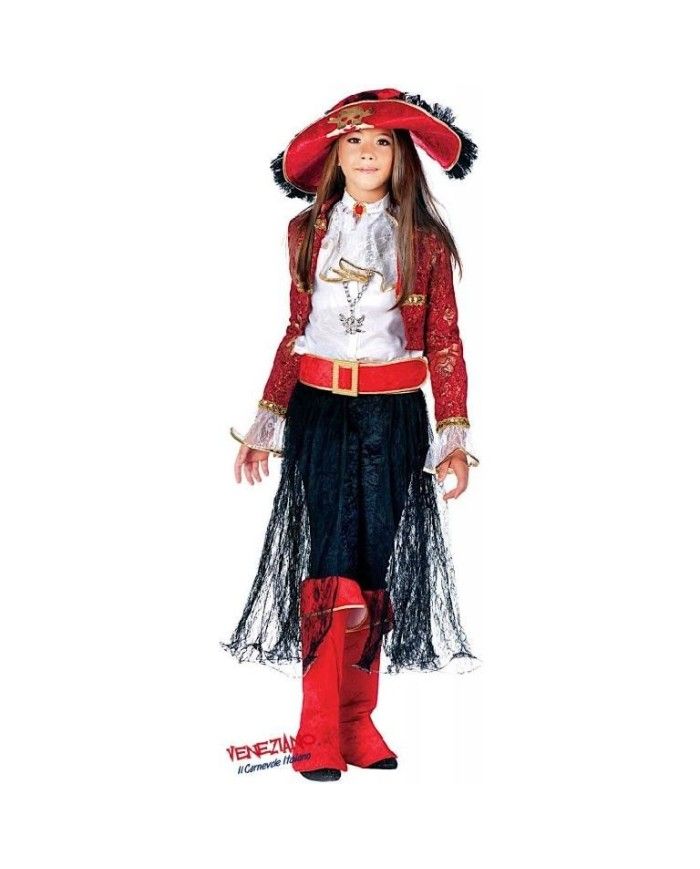 Costume vestito di carnevale Pirati Lady Corsara bambina 3 6 anni