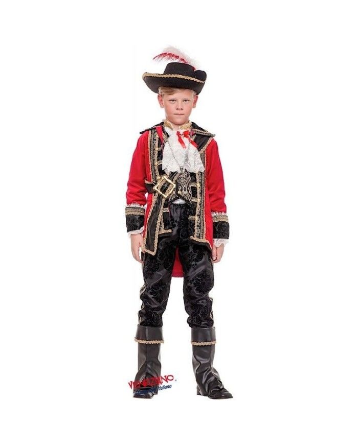 Costume vestito di carnevale capitano dei pirati bambino da 7 a 10 anni