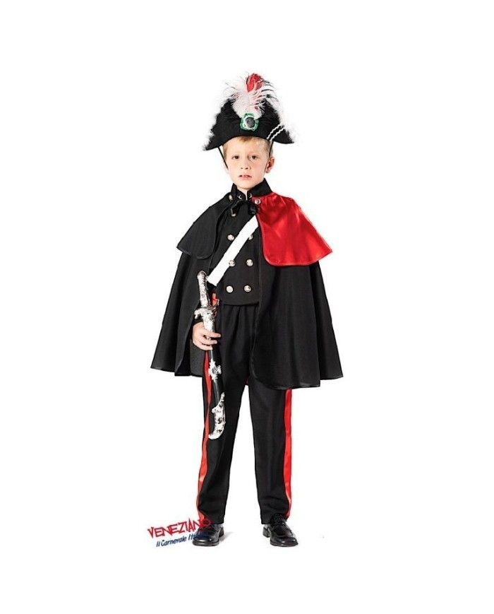 Costume vestito di carnevale Carabiniere Alta Uniforme bambino da 4 a 6 Anni