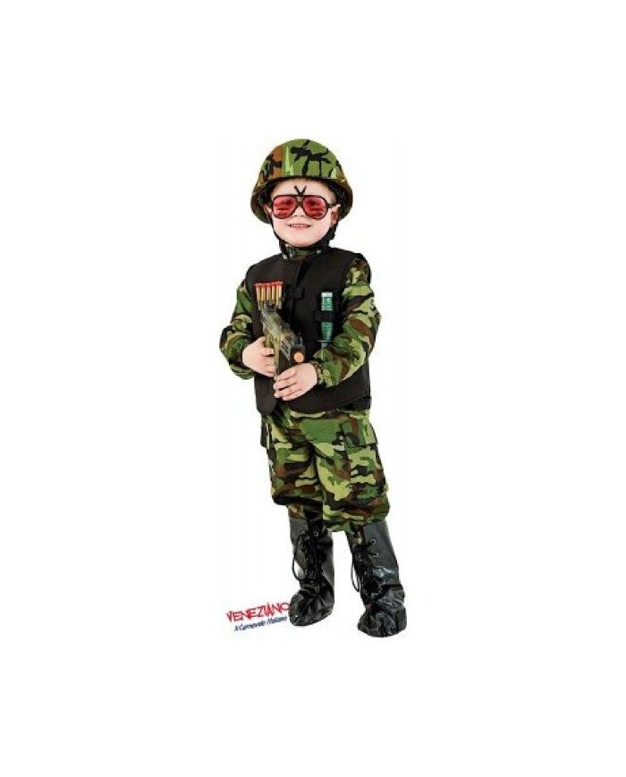 Costume di carnevale militare Commando bambino 3-6 anni