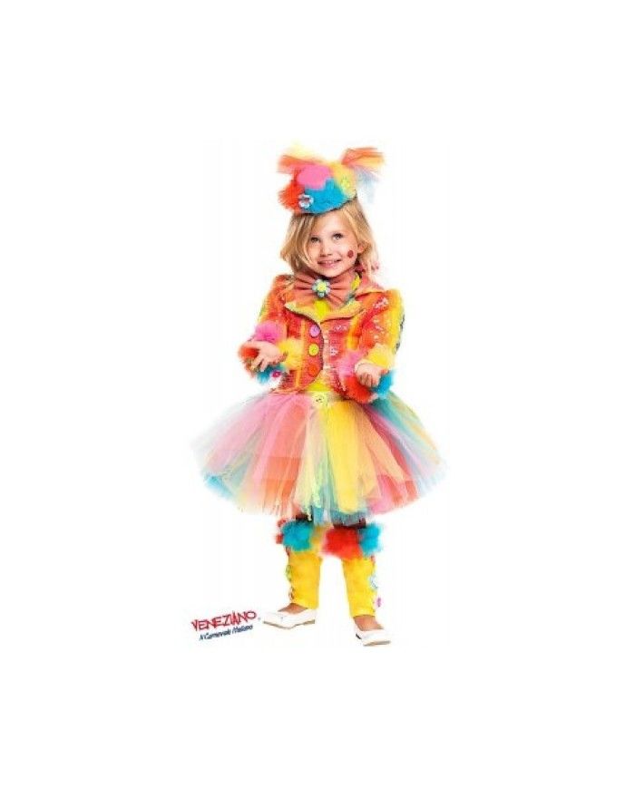Costume vestito di carnevale Pagliaccetta Prestige bambina da 1 a 3 anni