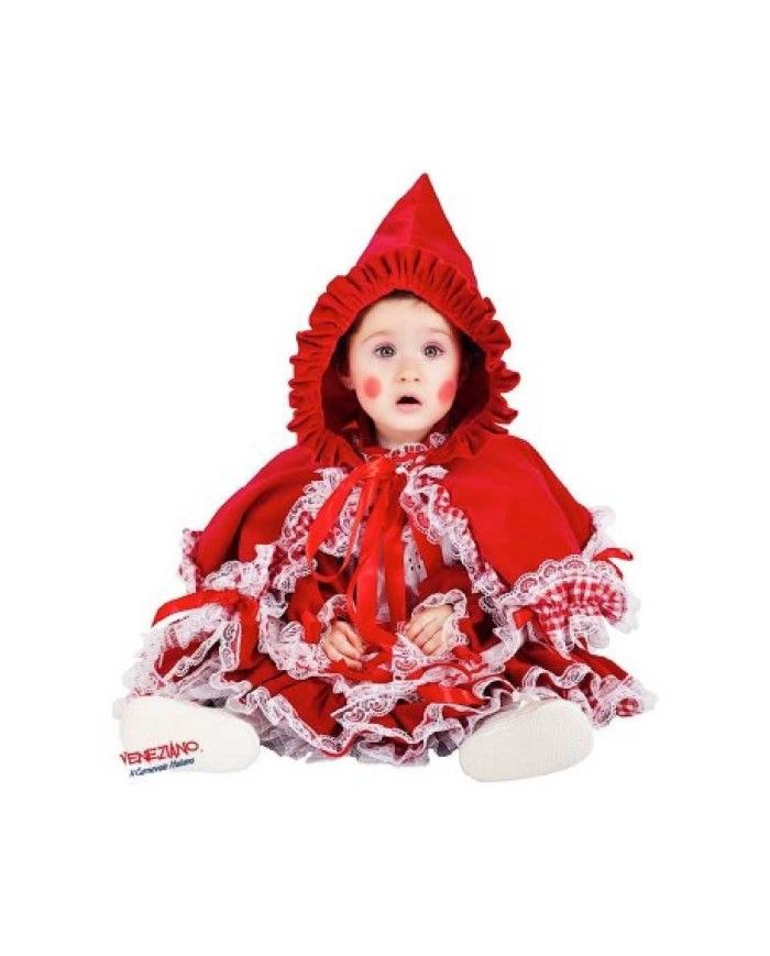 Costume vestito di carnevale Piccola Cappuccetto Rosso bambina da 0 a 3 anni