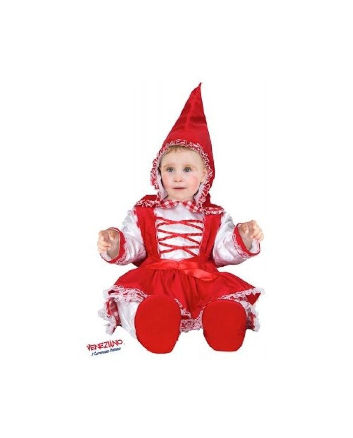 Costume vestito di carnevale dolce Cappuccetto Rosso bambina da 3 a 12 mesi