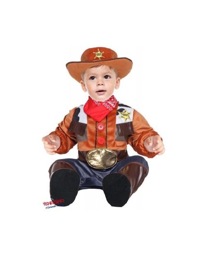 Costume vestito di carnevale piccolo Sceriffo bambino da 3 a 12 mesi