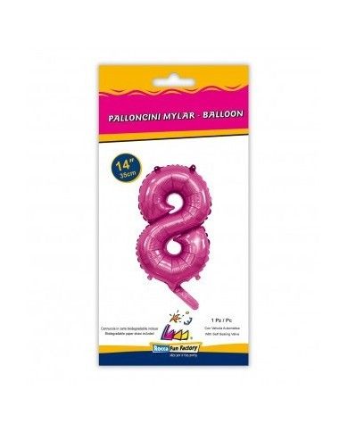 Palloncino mylar Fuxia 35 Numero 8