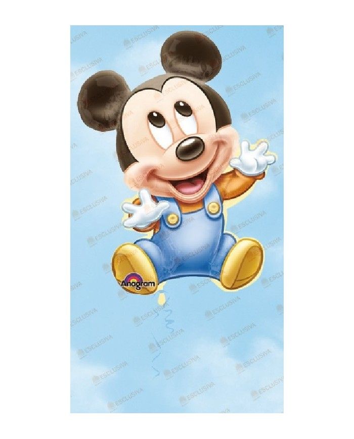 Palloncino Topolino Mickey Mouse Celeste 18/45cm in Mylar