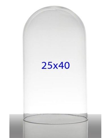 campana cupola di vetro 25x40 cm